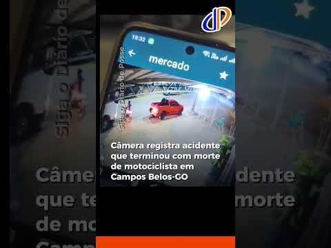 Câmera registra acidente que terminou com morte de motociclista em Campos Belos