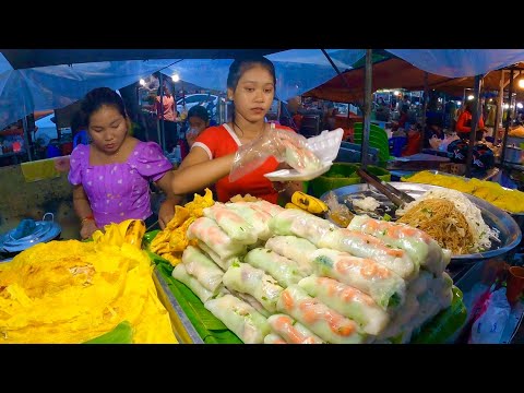 So Delicious! Yellow Pancake, Spring Rolls, Noodles, Fried Wonton @ Cambodian Street Food