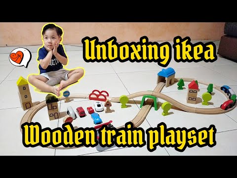 UNBOXING AND PLAYING IKEA WOODEN TRAIN PLAYSET #woodentrain #toytrain #train #unboxing #ikea #happy