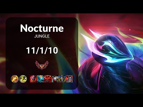 Nocturne vs Qiyana JUNGLE - KR GRANDMASTER Patch 15.1