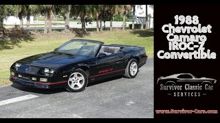Video Thumbnail for 1988 Chevrolet Camaro IROC-Z Convertible