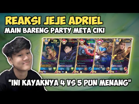 Even though 1 AFK can win?! Jeje Adriel's Reaction to Playing with Party Meta Ciki