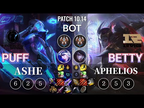 IG Puff Ashe vs RNG Betty Aphelios Bot - KR Patch 10.14