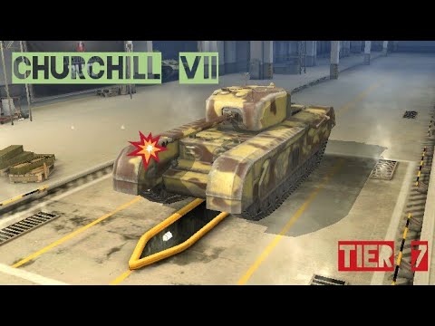 Churchill VII surrounded and blown up (WoT Blitz Gameplay)