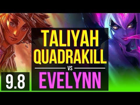 Climb as TALIYAH vs EVELYNN (JUNGLE) | Quadrakill, KDA 23/4/4, Godlike | Korea Master | v9.8