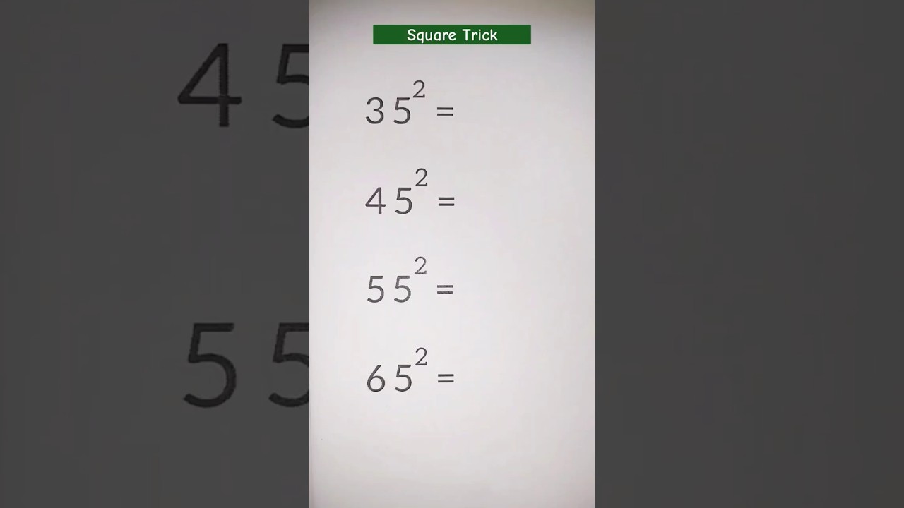 Square Trick #maths #shortsfeed #shorts
