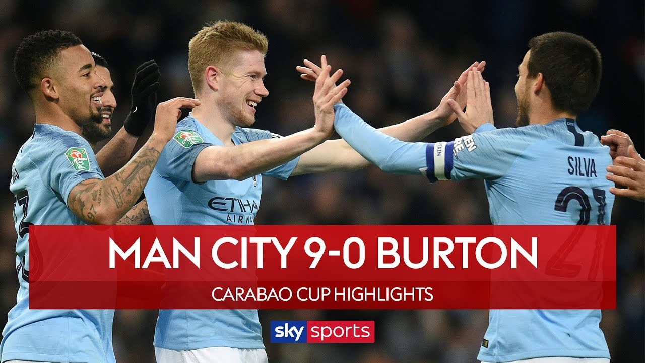 Man City 9-0 Burton Albion | Carabao Cup Semi-Final | Highlights - YouTube
