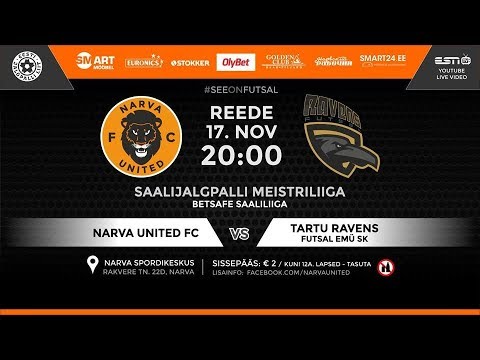 ESN TV 17.11.2017 ПРЯМАЯ ТРАНСЛЯЦИЯ FUTSAL. BETSAFE SAALILIIGA: NARVA UNITED - TARTU RAVENS НАРВА