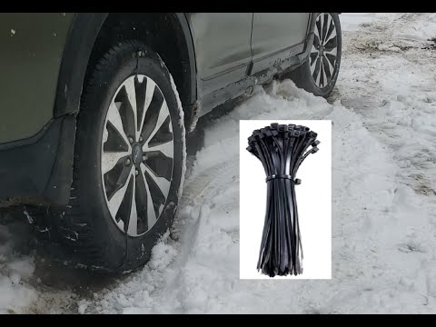 I got STUCK in my SUBARU. Can I use ZIP TIES as a substitute for SNOW CHAINS in an EMERGENCY?