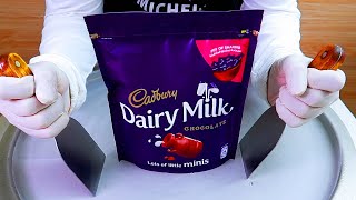 Cadbury Dairy Milk Chocolate ice cream rolls street food - ايس كريم رول شوكولاتة كادبوري ديري ميلك