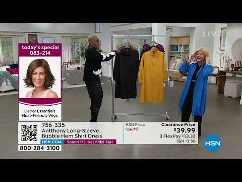 Antthony LongSleeve Bubble Hem Shirt Dress