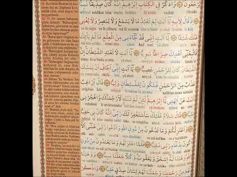 19-Meryem Suresi-Inis 44-Ayet41-50-Kuran Meal-Elmalili M Hamdi Yazir-Hz. Ibrahim ve  babasi diyalog