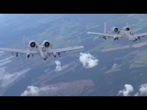 F 22 Raptor and A 10 Warthog's Fly in formation over Europe