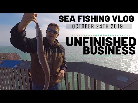Sea fishing for conger eel from a pier