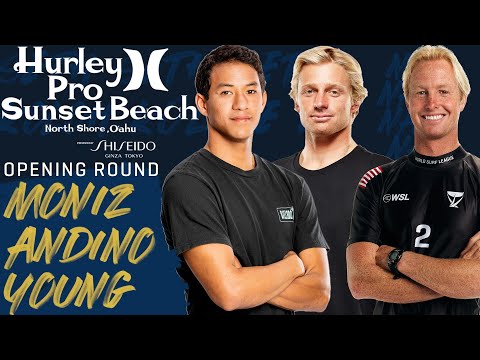 S.Moniz, K. Andino, N.Young, Hurley Pro Sunset Beach - Men's Opening Round Heat 10