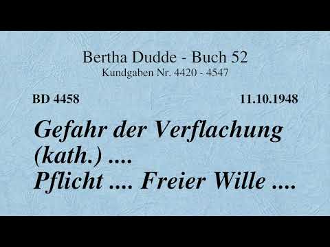 BD 4458 - GEFAHR DER VERFLACHUNG (KATH.) .... PFLICHT .... FREIER WILLE ....