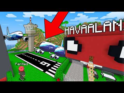 NEDEN EVİMİ HAVAALANINA ÇEVİRDİM? - Minecraft
