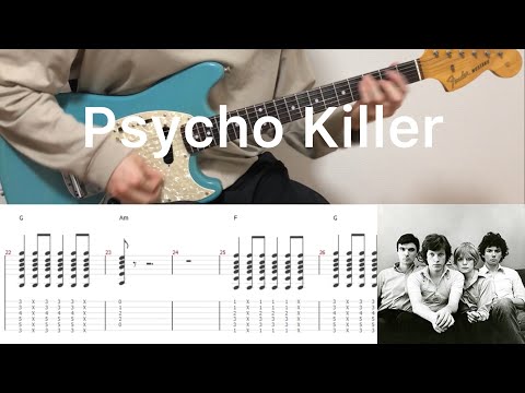 Talking Heads - Psycho Killer (guitar cover with tabs & chords)