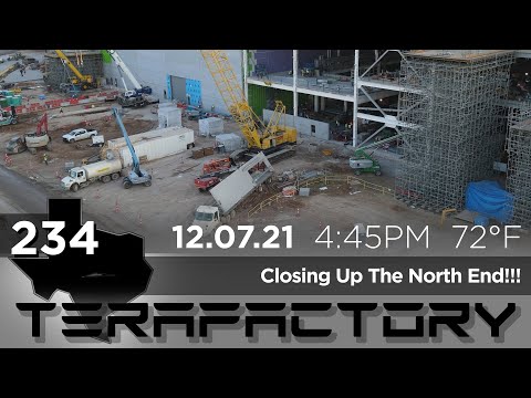 Tesla Terafactory Texas Update #234 in 4K: Closing Up The North End 12/06/21 (4:45pm | 72°F)