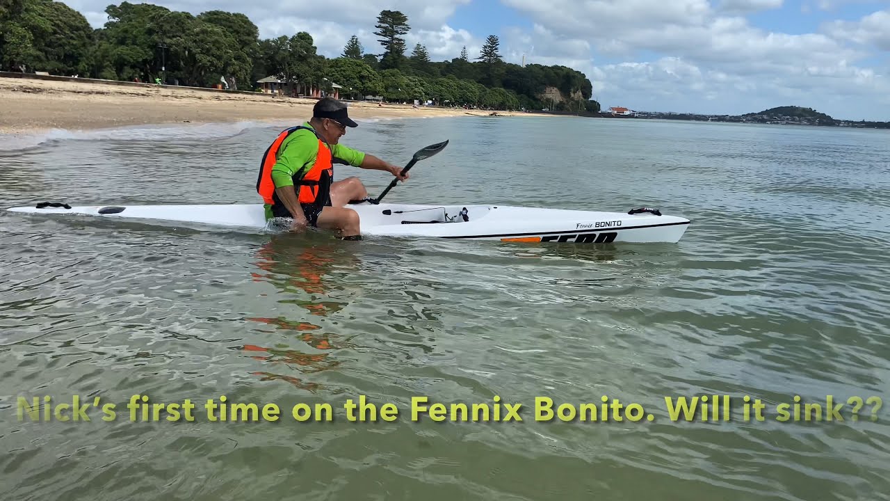 Nick's first time on the Fennix Bonito surfski!