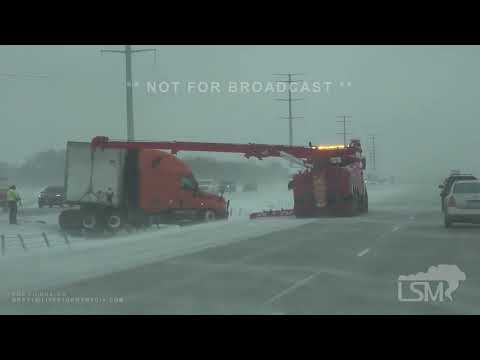2-18-2021 St Cloud, MN -  I94 Blizzard Conditions Jackknifed Semi
