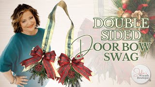 How to Make a Double Sided Door Swag with Leftover Craft Supplies