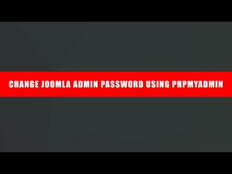 How to change your Joomla admin password using phpMyAdmin