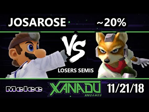 S@X 277 Melee - ET | JosaRose (Dr. Mario) Vs. UMD | ~20% (Fox) SSBM Losers Semis