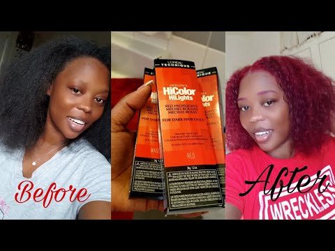 Dying my natural hair red [No Bleach] | Loreal Hicolor...