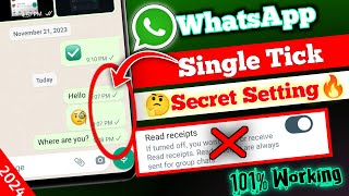 WhatsApp No Double Tick Setting 2023 | WhatsApp Single Tick Only | Remove Double Tick On WhatsApp