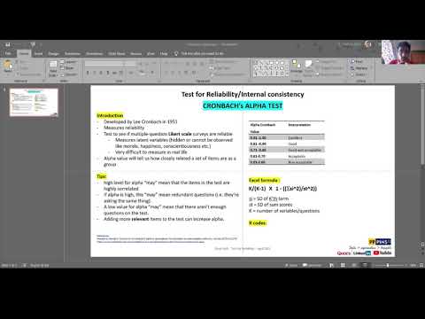 Calculating Cronbach alpha value using Excel and R softwares