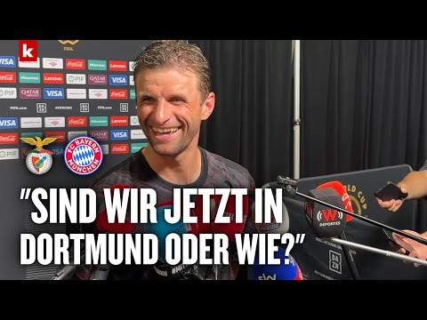Video Thumbnail: Müller scherzt trotz Pleite: "Sind wir jetzt in Dortmund oder wie?" | Benfica - Bayern 1:0