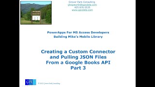 Mike's Mobile Library - Use a Custom Connector to retrieve JSON files from the Google Books API