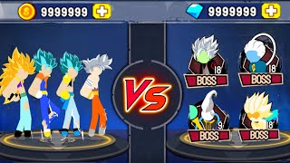 Stickman Warriors Story Mode | Goku & Beerus vs Whis & Zamasu
