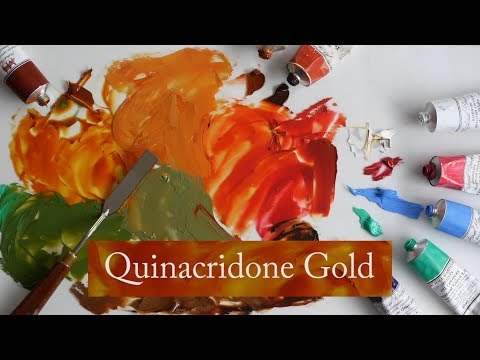 Quinacridone Gold -- Vicki Norman demonstrates Michael Harding's Quinacridone Gold oil paint