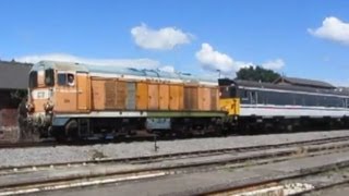 preview picture of video 'UK: Class 20 20228 (ex France CFD 2004) & 73118 at Barry Depot, Barry Tourist Railway (Wales)'