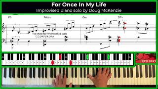 For Once In My Life - jazz piano tutorial