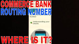 ✅  Commerce Bank Routing Number - Where Is It  🔴