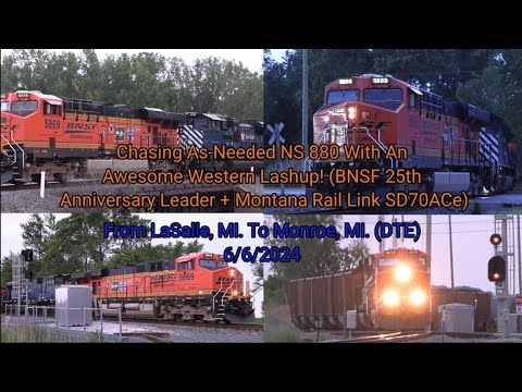 Chasing NS 880 With an Awesome Western Lashup! - From LaSalle To Monroe, MI. (DTE) - 6/6/2024