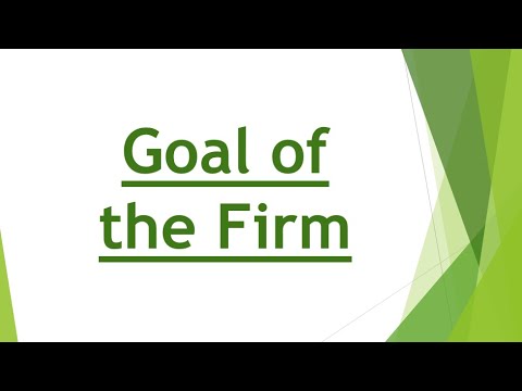 Goals and Objectives of the Firm