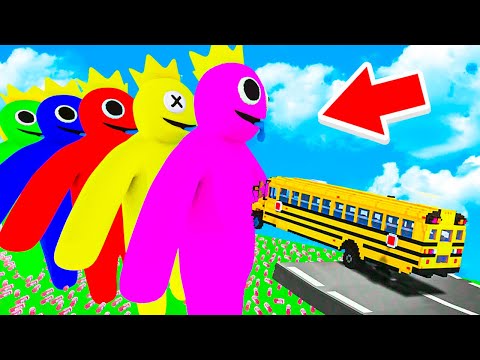 CARS Jump Over NEW RAINBOW FRIENDS (Teardown Mods)