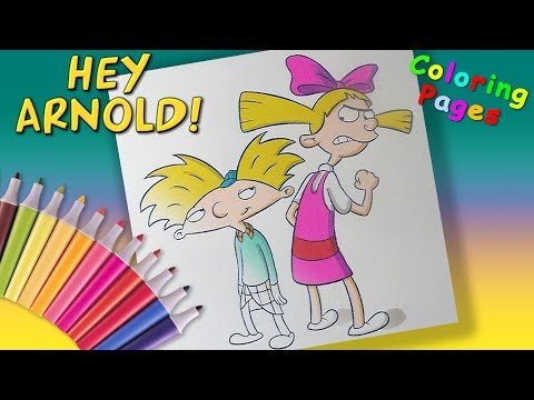Hey, Arnold #Coloring for Kids  #LearnColors with Helga and Arnold Coloring Book Video