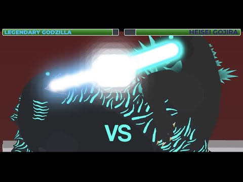 Heisei Gojira vs. Ledgendary Godzilla DeathMatch Battle With Healthbars