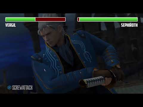 Vergil vs. Sephiroth WITH HEALTHBARS | HD | Death Battle