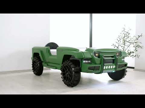 Lit enfant jeep verte