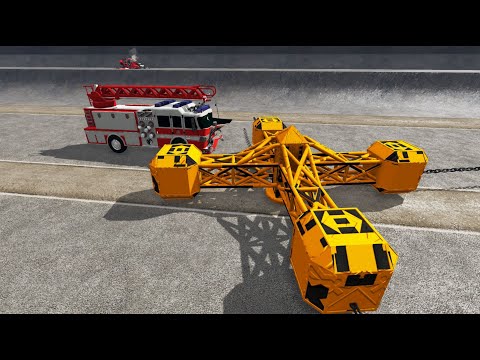 Cars vs Large Spinner With Chains – BeamNG.Drive