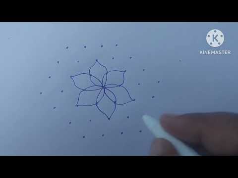 "Simple 7x4 Dot Rangoli | Easy Flower Muggulu Design for Beginners | Latest Daily Rangoli 2025"
