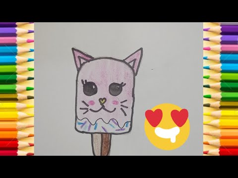 how to draw ice cream | cute glitter ice cream