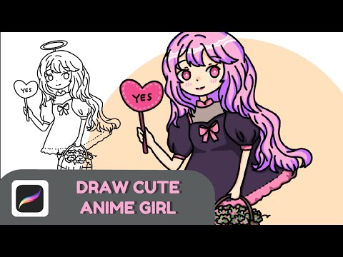 Draw Cute Anime Girl on Procreate