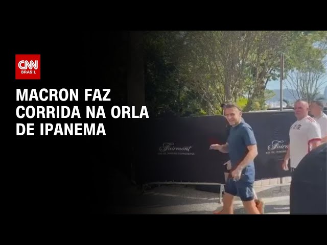 Macron faz corrida na orla de Ipanema | CNN NOVO DIA